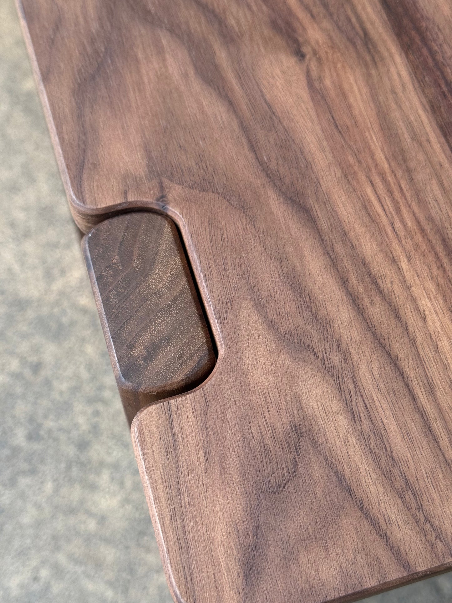 The Milli End Table in Walnut with Leather Shelf