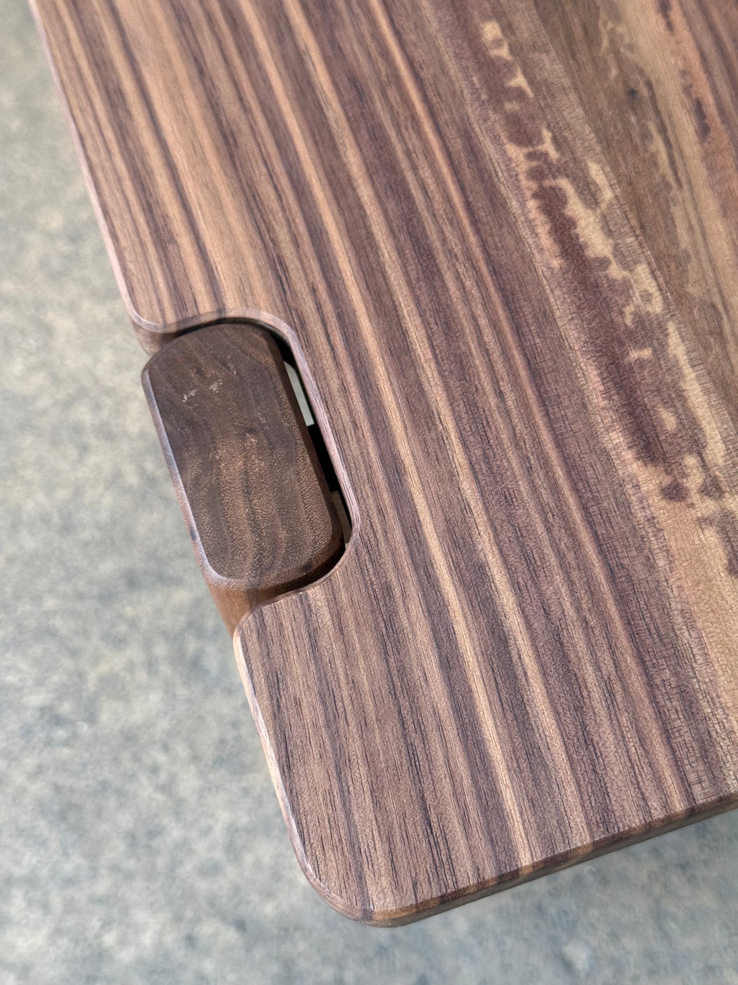 The Milli End Table in Walnut with Leather Shelf
